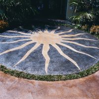 Kemiko decorative coatings on exterior surface. Products: Kemiko Stone Tone Concrete Acid Stain in Black, Cola & Malay Tan Acid Stain; Kemiko Single Component Sealer. Kemiko decorative coatings on exterior surface. Products: Kemiko Stone Tone Concrete Acid Stain in Black, Cola & Malay Tan Acid Stain; Kemiko Single Component Sealer.