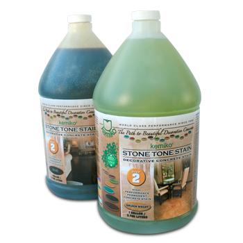 Best Concrete Stain - Kemiko Stone Tone Concrete Acid Stain in Black and Golden Wheat One Gallon Bottles