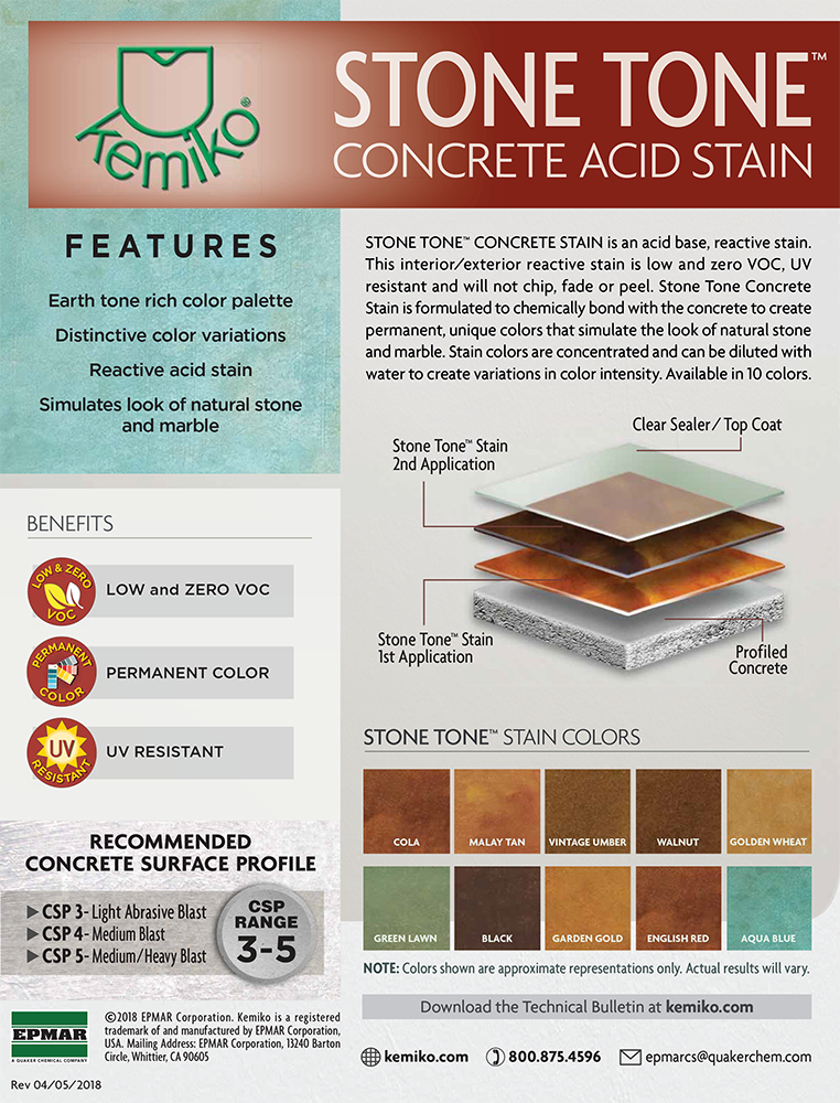 Concrete Stain Colors - Color Cards, Color Charts | Kemiko®