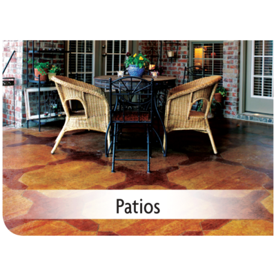 Kemiko Products Application - Patio Example of Concrete Stain