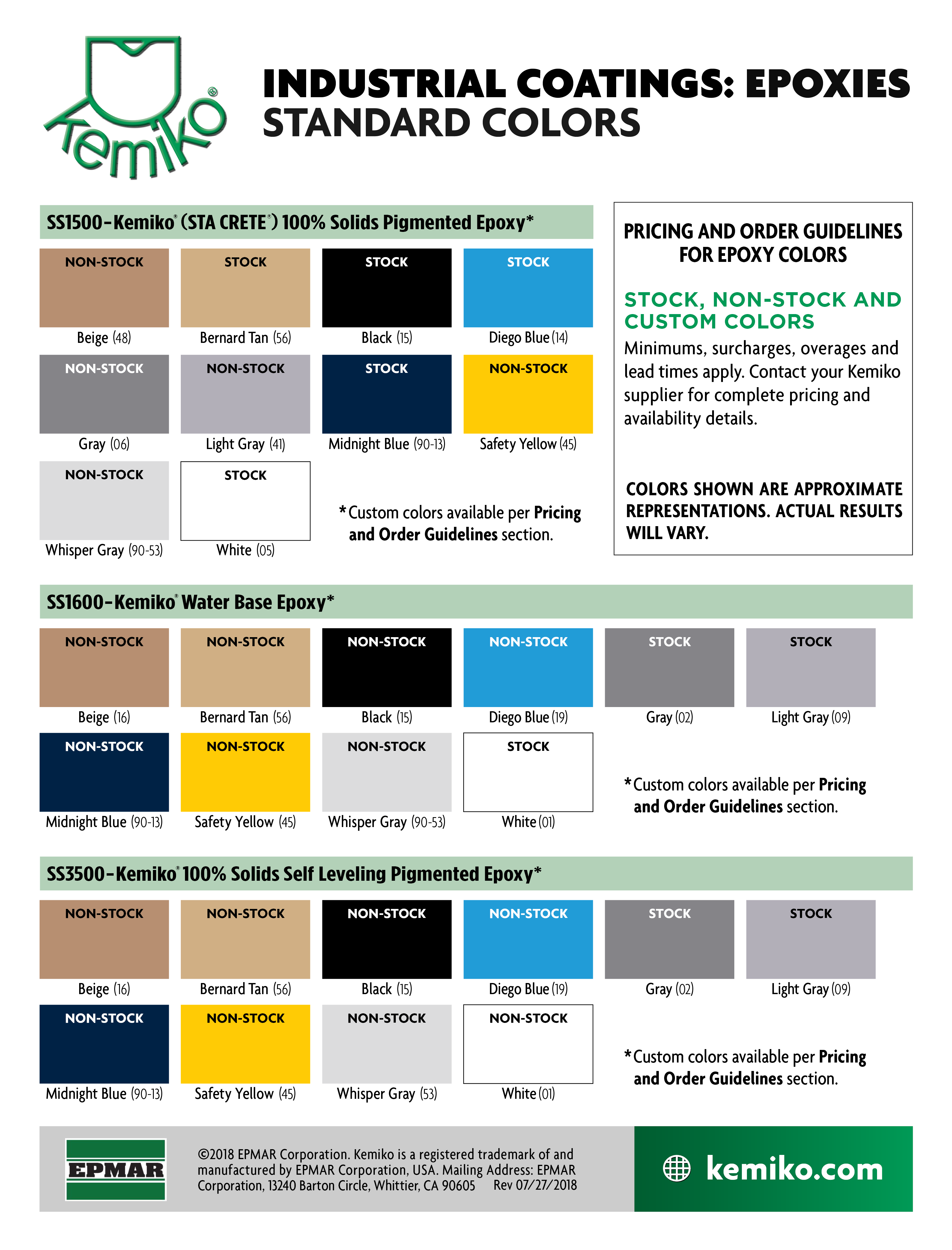 Concrete Stain Colors - Color Cards, Color Charts | Kemiko®