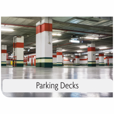 Kemiko Products Application Example - Parking Decks. Decorative Concrete Made Easy.