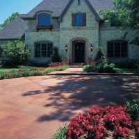 Kemiko decorative coatings on exterior, residential surface. Products: Kemiko Stone Tone Concrete Acid Stain in Cola; Kemiko Repels Sealer. Decorative Concrete Made Easy.